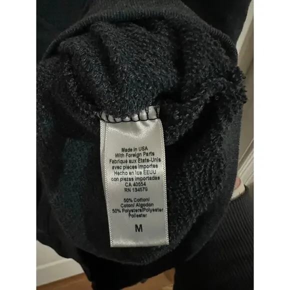 Sundry Vintage Terry Popover Polo Sweatshirt Blue Stars Size Medium - Picture 6 of 10